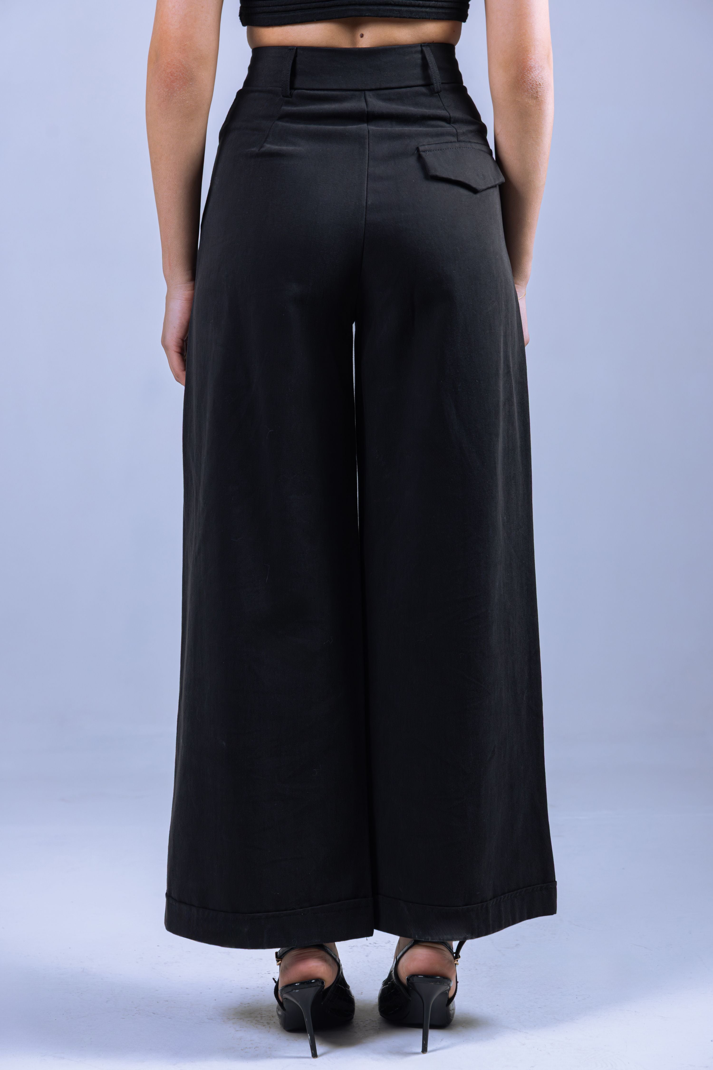 Structured Flare Trousers